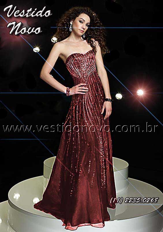 vestido bordo com dourado