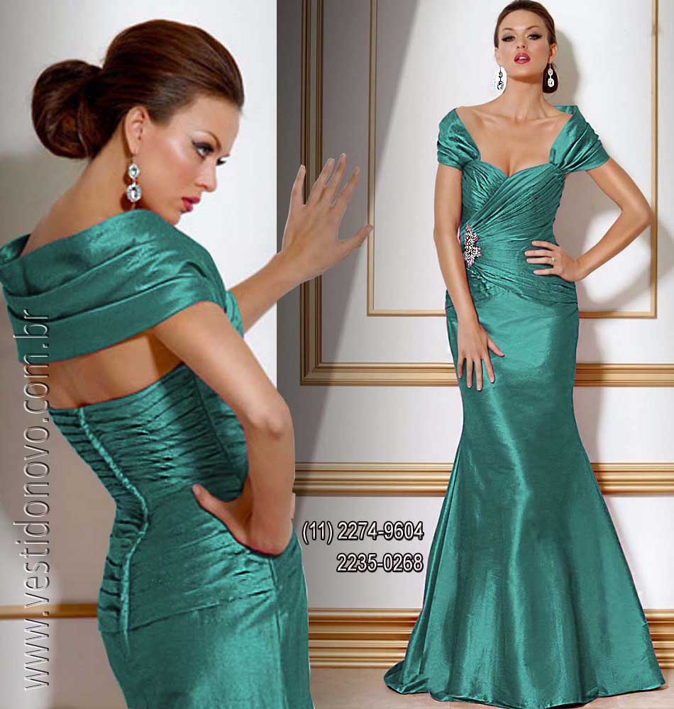 vestido mae de noiva azul