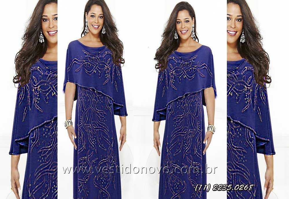 vestido azul marinho com manga me de noiva plus size , LOJA VESTIDO NOVO 